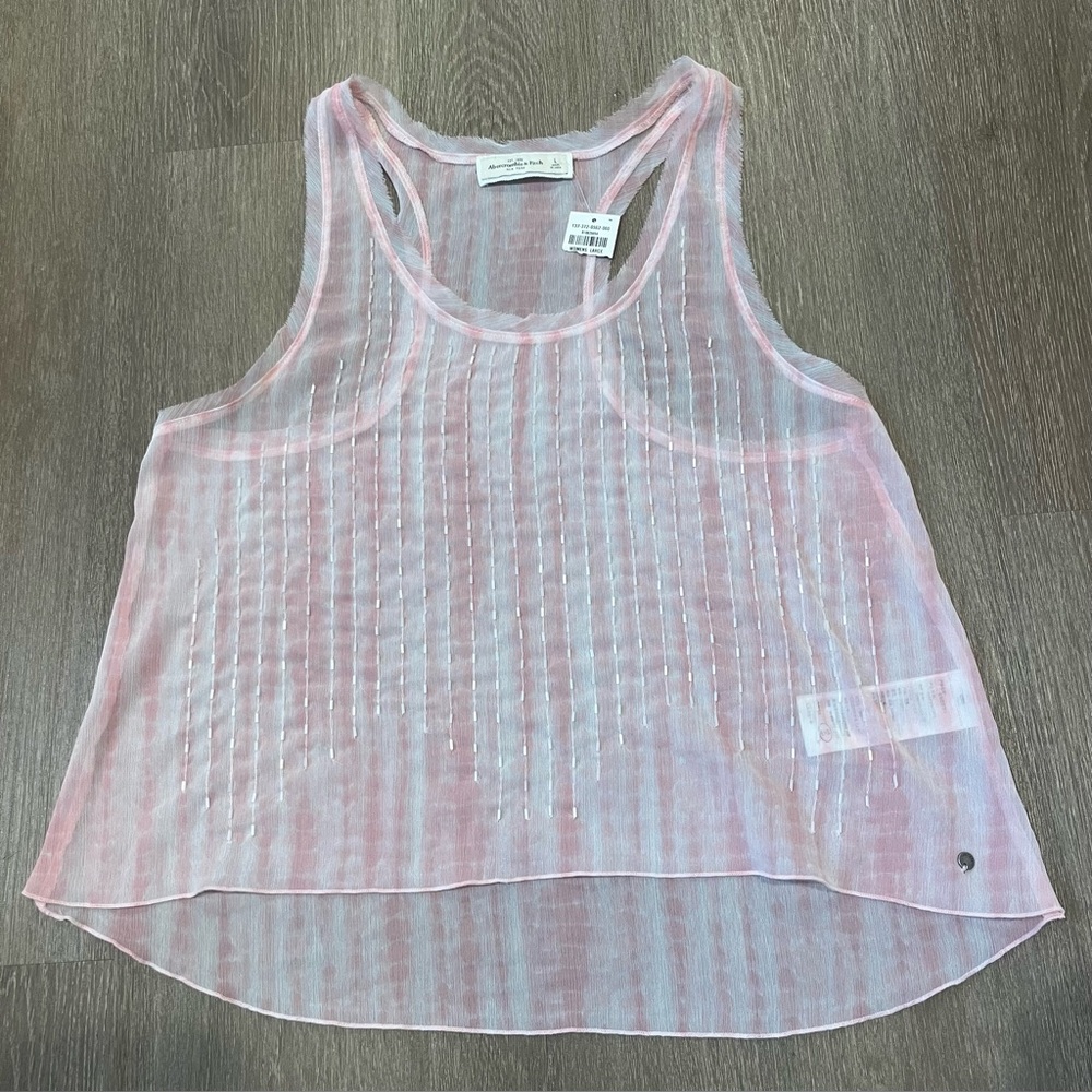 Abercrombie & Fitch. Sheer, Beaded,  RacerBack Top